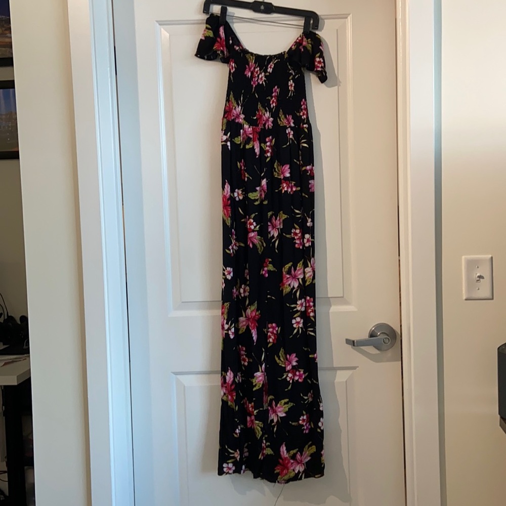 Off the shoulder, multi color dress